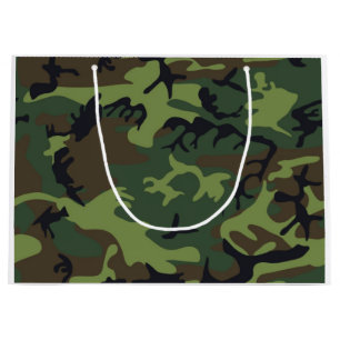SACOLA PARA PRESENTES GRANDE PADRÃO DE CAMOFLAUGEM