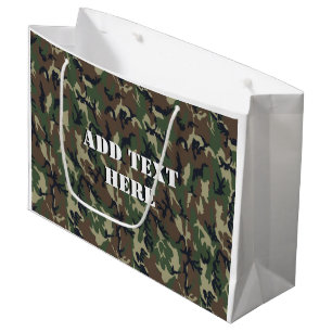Sacola Para Presentes Grande Padrão de Camuflagem Verde Militar