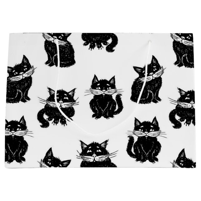 Sacola Para Presentes Grande Padrão de Cat (Frente)