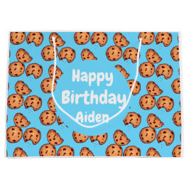 Sacola Para Presentes Grande Padrão de Cookies Chip de Chocolate