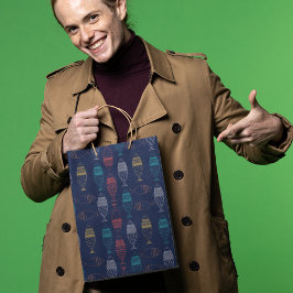 Sacola Para Presentes Grande Padrão de desenho animado de peixe