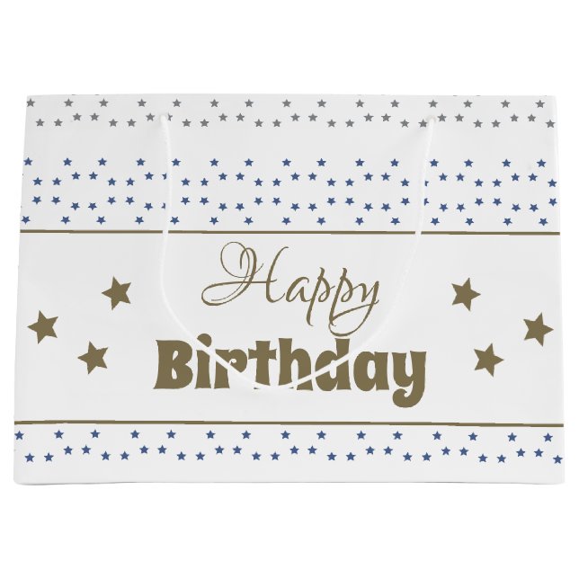 Sacola Para Presentes Grande Padrão de estrela acentuado (Frente)