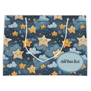 Sacola Para Presentes Grande Padrão de estrelas