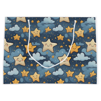 Sacola Para Presentes Grande Padrão de estrelas