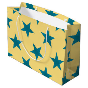 Sacola Para Presentes Grande Padrão de estrelas de ouro 18