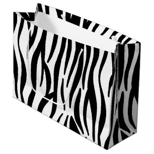 Sacola Para Presentes Grande Padrão de faixa de zebra
