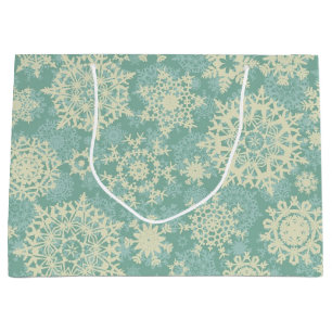 Sacola Para Presentes Grande Padrão de flocos de neve