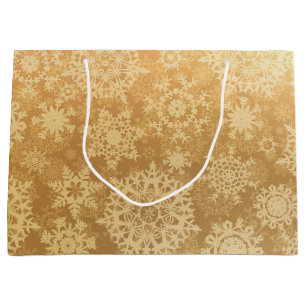Sacola Para Presentes Grande Padrão de flocos de neve