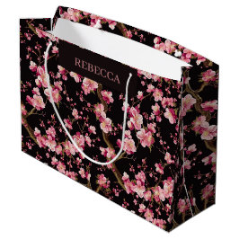 Sacola Para Presentes Grande Padrão de Flor de Cerejeira Sakura