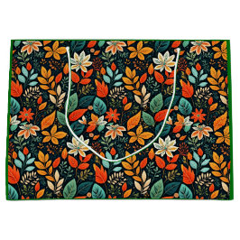 Sacola Para Presentes Grande Padrão de Flores Exóticas Florais