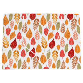 Sacola Para Presentes Grande Padrão de Folhas de outono pintadas