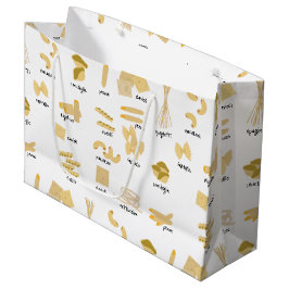 Sacola Para Presentes Grande Padrão de Formas e Nomes de Massa Italiana