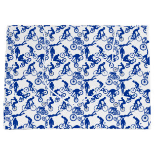 Sacola Para Presentes Grande Padrão de Freestyles de Ciclo.w x4 Branco BG