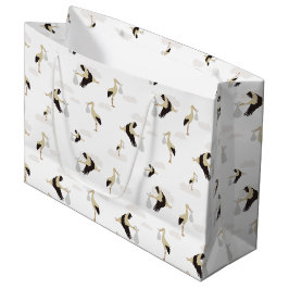 Sacola Para Presentes Grande Padrão de Garotinha de Stork Newborn