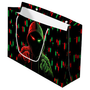 Sacola Para Presentes Grande Padrão de Gráfico de Negociação Streetwear Vermelh