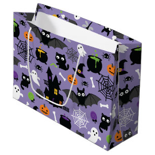 Sacola Para Presentes Grande Padrão de Halloween