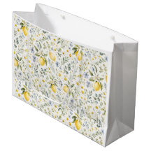 Padrão de limão e flores silvestres no estilo fran