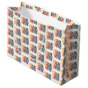 Sacola Para Presentes Grande Padrão de Logo Empresarial Simples Branco