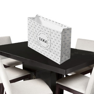 Sacola Para Presentes Grande Padrão de Logotipo de Negócios Personalizado para