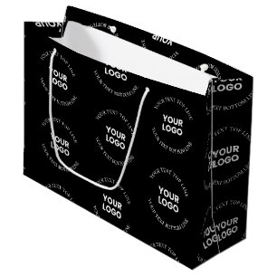 Sacola Para Presentes Grande Padrão de logotipo e texto editáveis fáceis de sub
