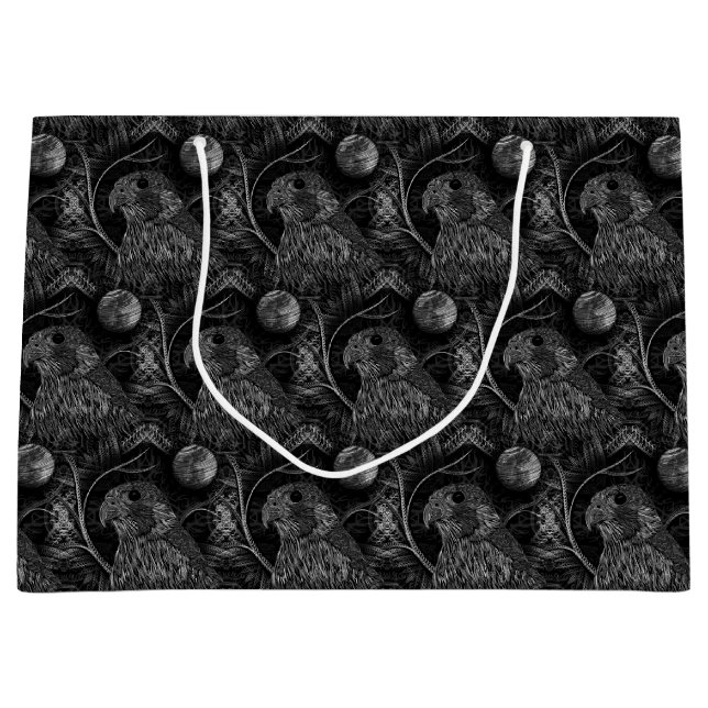 Sacola Para Presentes Grande Padrão de lua cheia do Falcão (Frente)