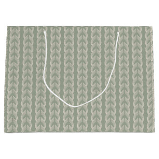 Sacola Para Presentes Grande Padrão de Luxo Art Déco em Verde Salvia Arqueado