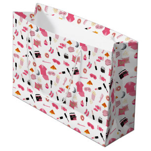 Sacola Para Presentes Grande Padrão de Meninas Rosa do Partido Sumber