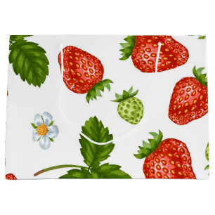 Sacola Para Presentes Grande Padrão de morango