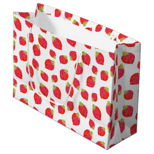Sacola Para Presentes Grande Padrão de Morango de Água