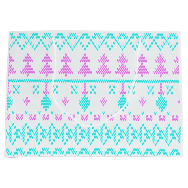 Sacola Para Presentes Grande Padrão de Natal (Frente)