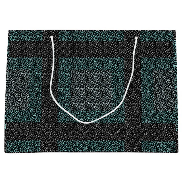 Sacola Para Presentes Grande Padrão de Nets 2 tons.b Preto BG (Frente)