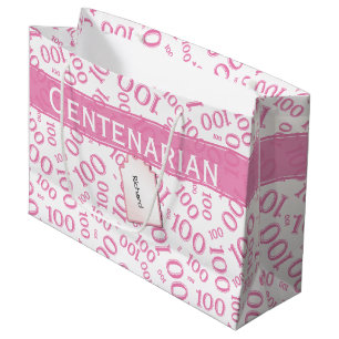 Sacola Para Presentes Grande Padrão de Números Aleatórios Cor-de-Rosa 100
