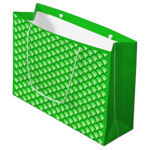 Sacola Para Presentes Grande Padrão de onda Art Deco - jade verde