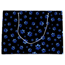 Padrão de pata de cão brilhante azul