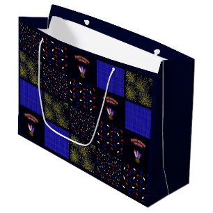 Sacola Para Presentes Grande Padrão de patch do quarto de julho - 4 de julho