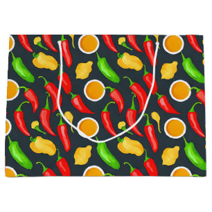 Sacola Para Presentes Grande Padrão de Pimentos Quentes