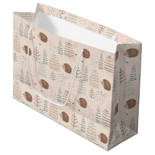Sacola Para Presentes Grande Padrão de Porte da Floresta em Cute