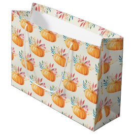 Sacola Para Presentes Grande Padrão De Pumpkin De Cor Laranja Coca-Laranja