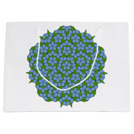 Sacola Para Presentes Grande Padrão de Rhombus Penrose Verde e Azul