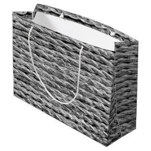 Sacola Para Presentes Grande Padrão de Seletor Metálico Silver