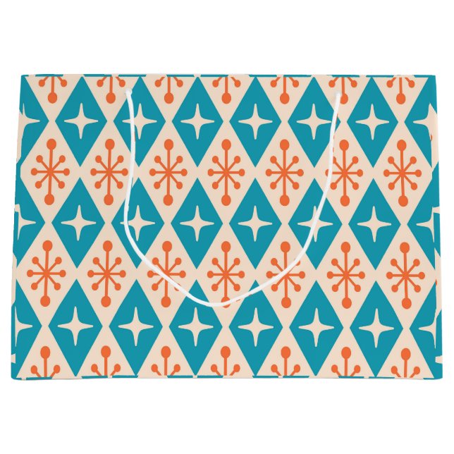 Sacola Para Presentes Grande Padrão de Starburst Moderno do Século médio (Frente)