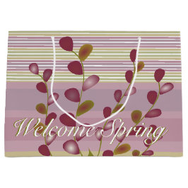 Sacola Para Presentes Grande Padrão de Stripe com Borgonha