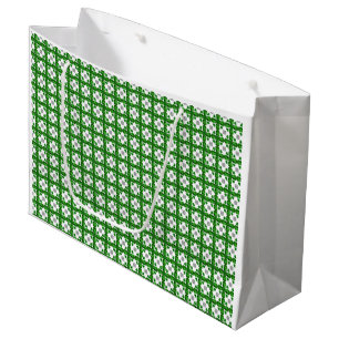 Sacola Para Presentes Grande Padrão de trevo verde