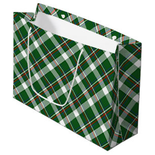 Sacola Para Presentes Grande Padrão de Xadrez Azul Vermelho Verde Clássico