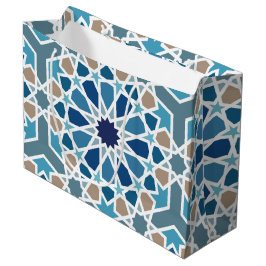 Sacola Para Presentes Grande Padrão do Azulejo marroquino