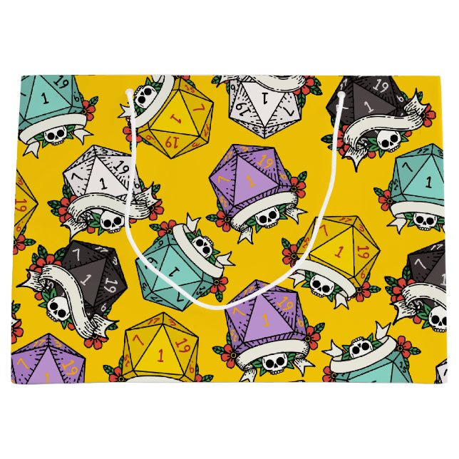 Sacola Para Presentes Grande Padrão do Conjunto de Dados D20 (Frente)