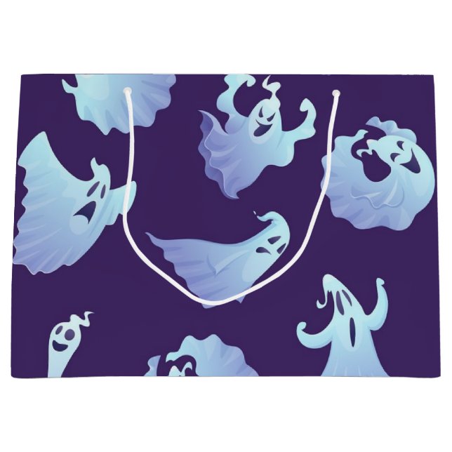 Sacola Para Presentes Grande padrão fantasma (Frente)