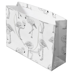 Sacola Para Presentes Grande Padrão Flamingo