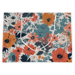 Sacola Para Presentes Grande Padrão floral
