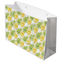 Padrão Floral Amarelo Limão Preto